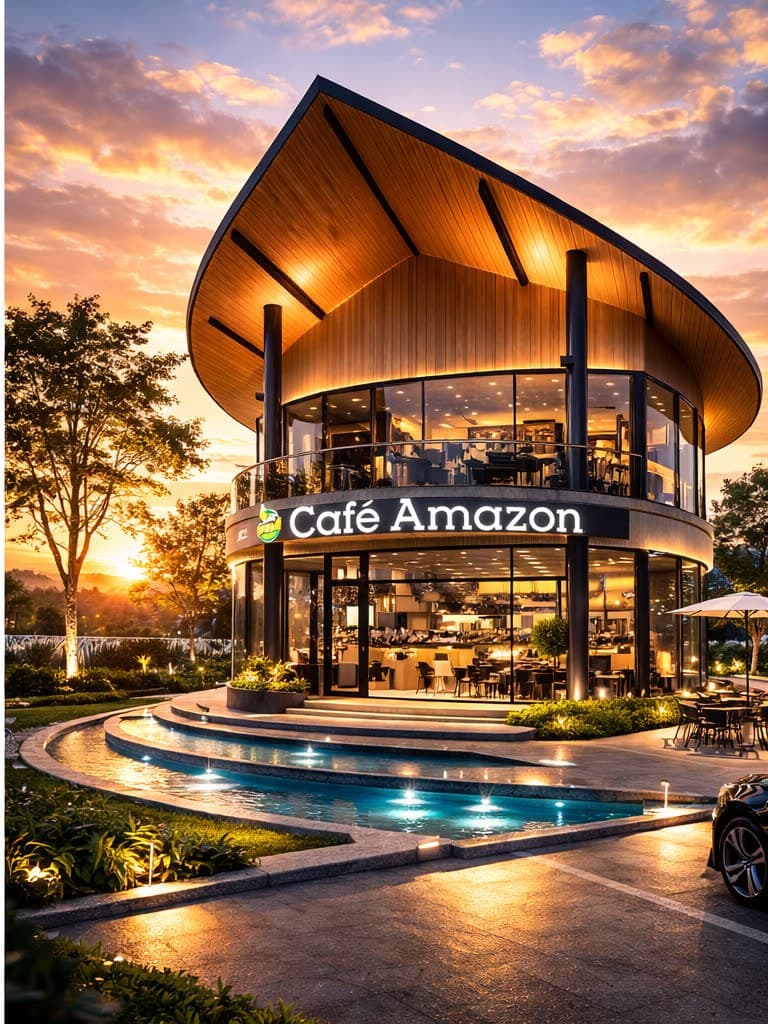 Café Amazon — งานออกแบบสาขาโดย MOVE SPACE ARCHITECT