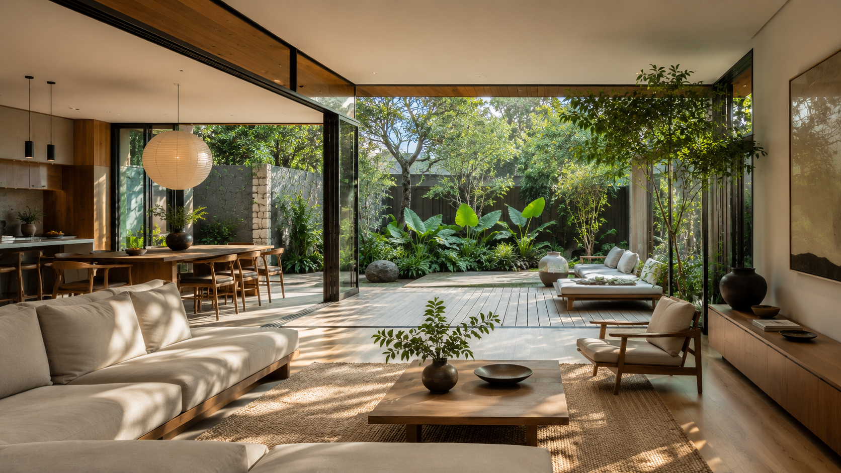 Open-plan living that opens to a private courtyard