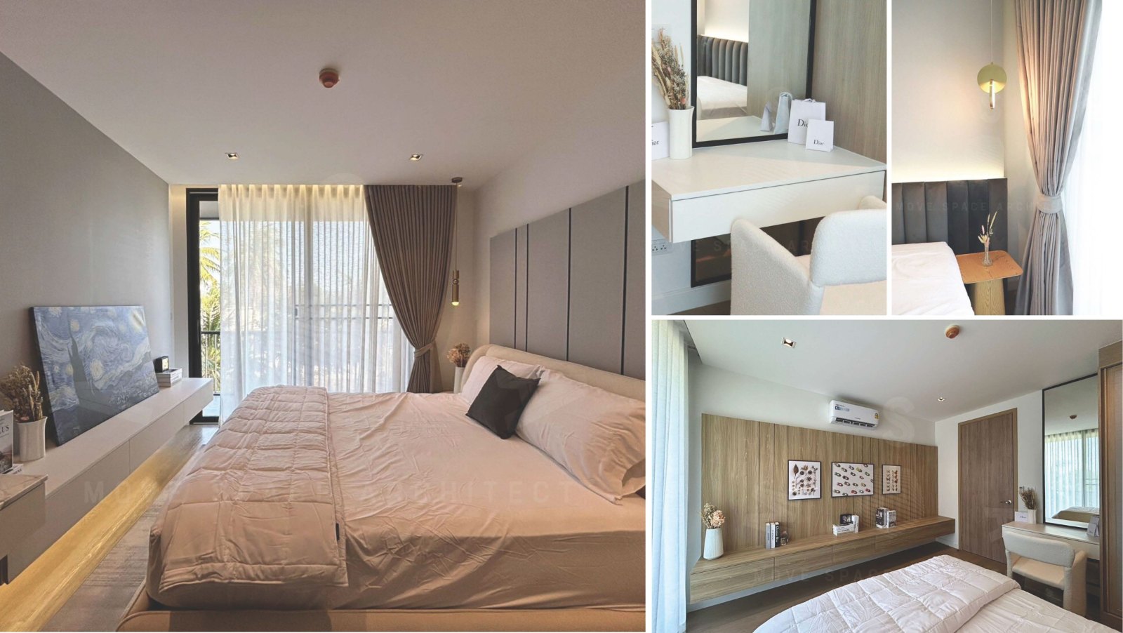 Master bedroom — styled